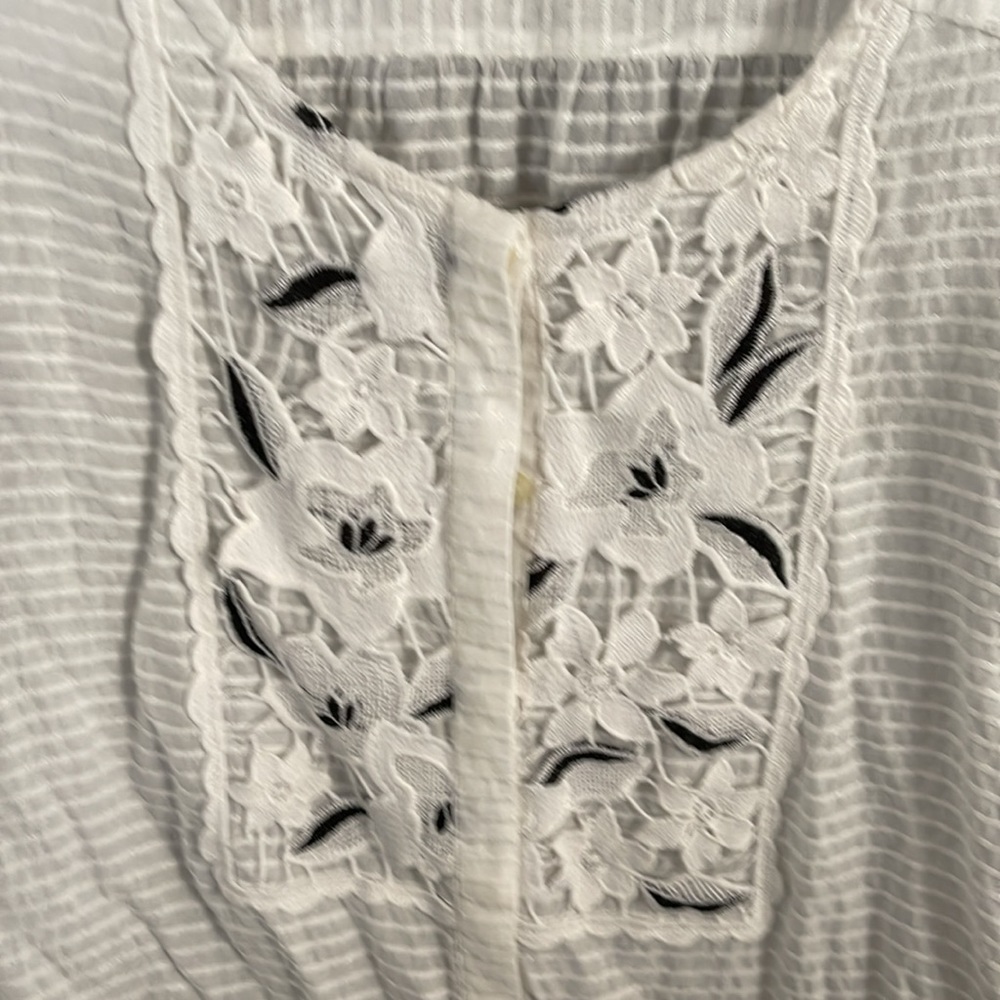 LOFT White Blouse with Lace Detail - Picture 3 of 6